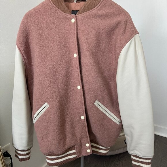 All Saints leather and wool bomber - Picture 6 of 6